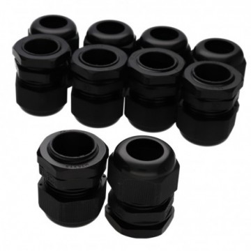 Nylon Cable Gland M25 13-18mm with Weatherproof IP68 Washer Black [10 Pack]