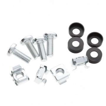 Rack Fixing Set M6 Captive/Cage Nuts/Bolts & Washers for Cabinet [4 Pack] Zinc