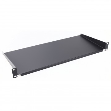 Fixed Cantilever Shelf 1U 200mm Deep Black for 19 inch Data Cabinet Rack