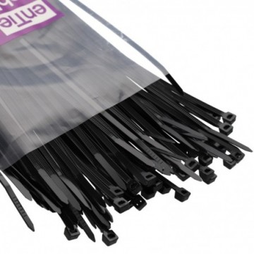 enTie Black Outdoor Cable Ties 3.6mm x 250mm PA66 Water/UV Resistant [100 Pack]