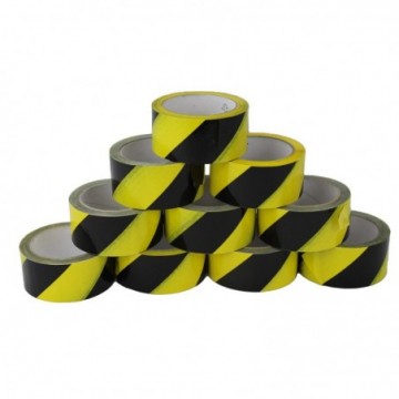 Self Adhesive Hazard Warning Floor Barrier Tape Durable 50mm x 33m [24 Pack]