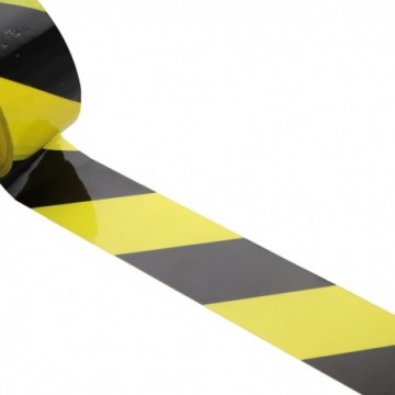 Self Adhesive Hazard Warning Floor Barrier Safety Tape Durable 50mm x 33m