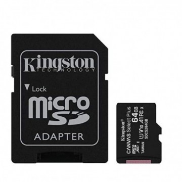 Kingston Canvas Select Plus Micro SD & Adapter 64GB Class 10 Storage Card