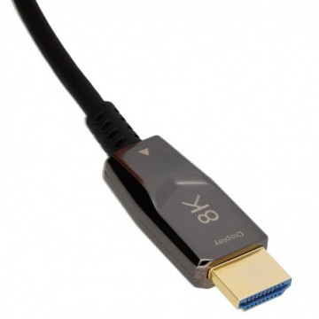 Cable HDMI V2.1 AOC (Active Optical Cable) Fibra Optica Ultra Alta  Velocidad UHS 8K@60Hz 4K@120Hz 4:4:4 48Gbps, A/M-A/M, Negro, 100 Metros -  AISENS®