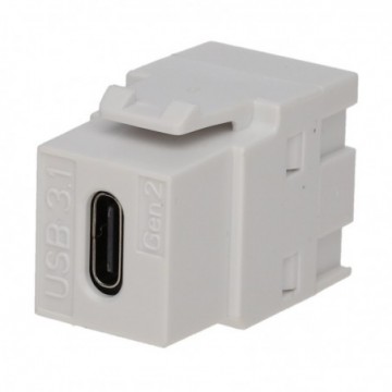 Keystone USB 3.1 Type C Gen2 Female to Female Coupler Adapter White