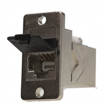 Keystone Cat6A Shielded FTP Pass Through RJ45 Panel Mount Coupler Adapter