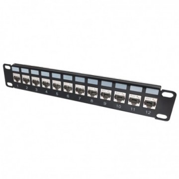 miniMEDIA 10 inch SOHO Cat 6A 12 Port Patch Panel for Ethernet LAN Network Cable