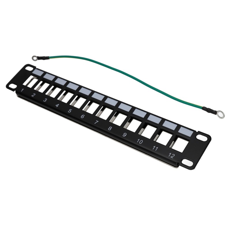 miniMEDIA 10 inch SOHO Cat6A 12 Port Patch Panel for Ethernet LAN Network Cable