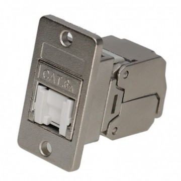 Keystone Cat6A Shielded FTP Tool-less LAN Keystone Socket Panel Mount Adapter