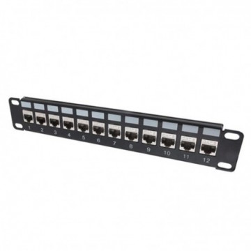 miniMEDIA 10 inch SOHO Cat 8 12 Port Patch Panel for Ethernet LAN Network Cable