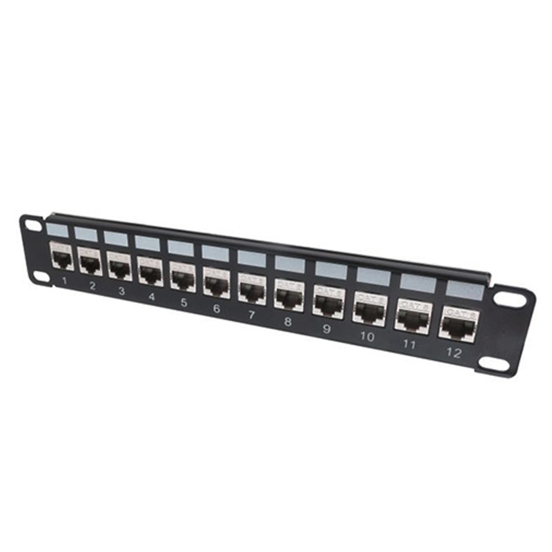 miniMEDIA 10 inch SOHO Cat8 12 Port Patch Panel for Ethernet LAN Network Cable