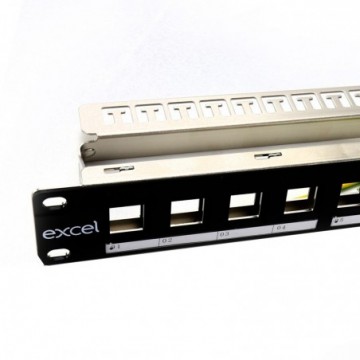 Excel Keystone Jack Mount 16 Port Patch Panel Metal Cable Management Bar 19 inch