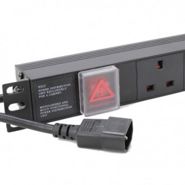 PDU UK Sockets 6 Way with C14 IEC Plug Power Distribution Unit Horizontal 1.8m