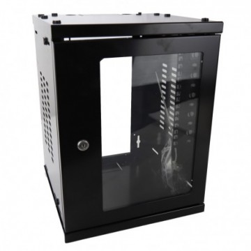 8U MiniMedia SOHO Metal Wall Cabinet for 10 inch Data/Rack Mounting 300mm Deep Black