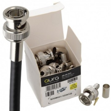 Aura BNC Crimp Plug for RG59/MF100 75Ohm CCTV/Coax Cable End 3 Piece [10 Pack]