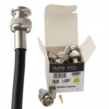 Aura BNC Crimp Plug for RG6/MF100 75Ohm CCTV/Coax Cable End 3 Piece [10 Pack]