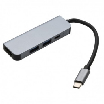 USB-C Docking with HDMI 4K 30Hz Socket plus 2 x USB 3.0 and PD Port Hub Adapter