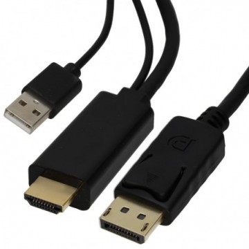 HDMI Plug PC/Laptop to DisplayPort Male Plug 4K 60Hz Display/Monitor/TV Cable 2m