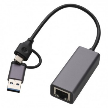 USB 3.1 Type C (USB-C) and USB 3.0 A to RJ45 GIGABIT Ethernet Network Socket