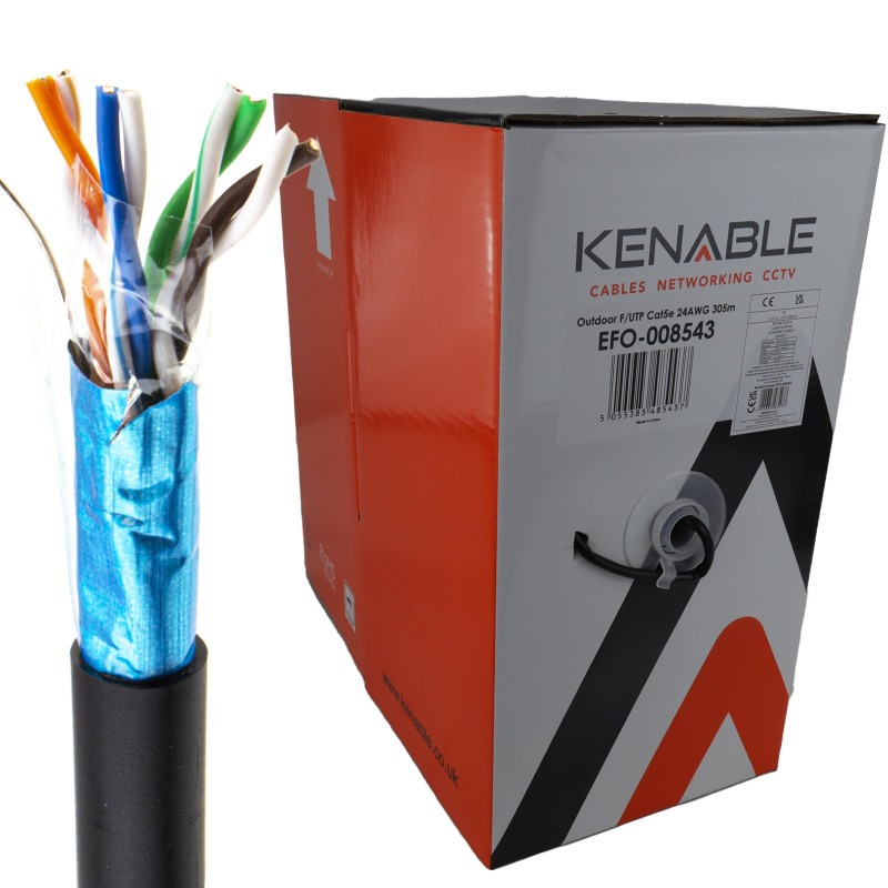 External SHIELDED CAT5e Outdoor COPPER Ethernet Cable FTP Reel 305m External SHIELDED CAT5e Outdoor COPPER Ethernet Cable FTP Reel 305m