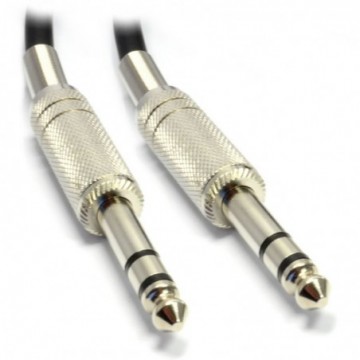 High Quality Stereo Jack 6.35mm Metal Plug to Plug Cable Lead Black  1m