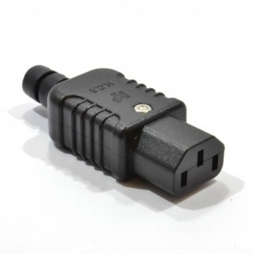 Heavy Duty Rewireable IEC C13 Female Inline Socket Plug 10A 250V Black