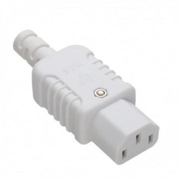 Heavy Duty Rewireable IEC C13 Female Inline Socket Plug 10A 250V White