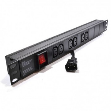 PDU C13 Sockets  6 Way with C14 IEC Power Distribution Unit Horizontal 1.8m