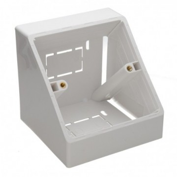 Double Gang Desk Mount Angled Back Box for 85mm x 85mm Faceplates White