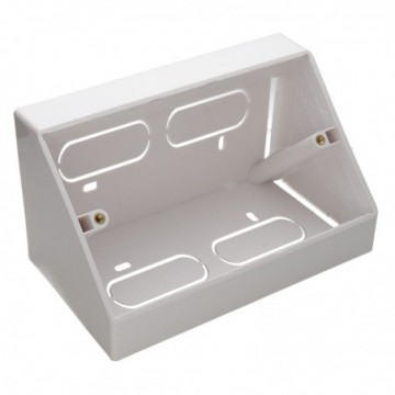 Double Gang Desk Mount Angled Back Box for 146mm x 85mm Faceplates White
