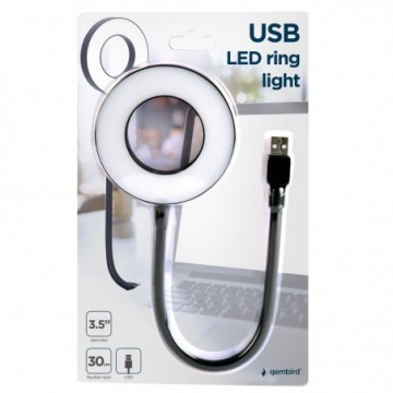 USB LED Ring Light with Flexible Arm Compatible with OTG Devices Laptop/PC/Phone