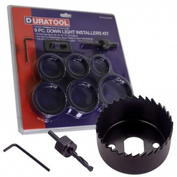 DURATOOL 6 Piece Hole Saw Drill Set Plasterboard Wood Plastic 50/60/65/72/75/86