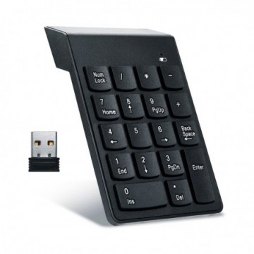 Wireless Numeric Keypad with 18 Keys for Laptop 2.4Ghz & USB Nano Receiver Black