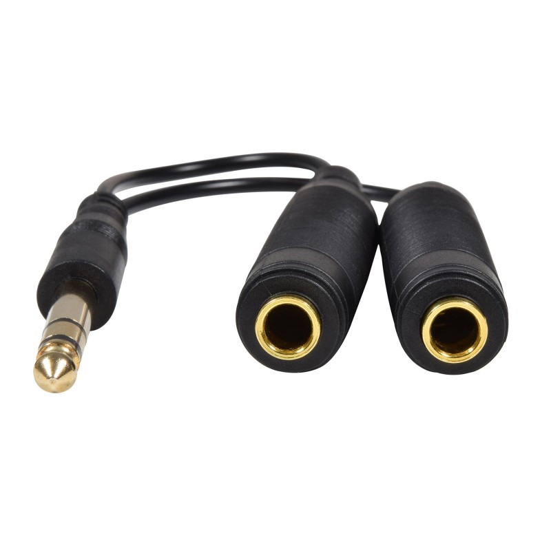 6.35mm Stereo Jack Splitter Audio Cable 1/4inch Plug to 2x Sockets TRS 0.2m  20cm