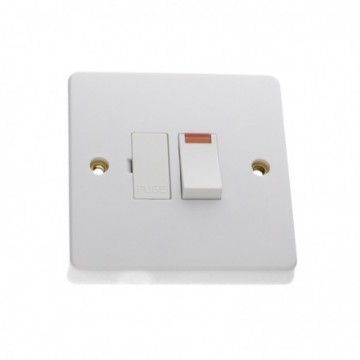 Crabtree 13A DP Switched Fused Spur with Neon Light Indicator Faceplate White