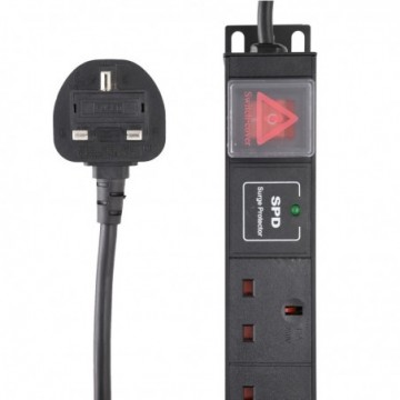 PDU UK Sockets 8 Way with  UK Plug Power Distribution Unit Vertical SURGED 1.8m