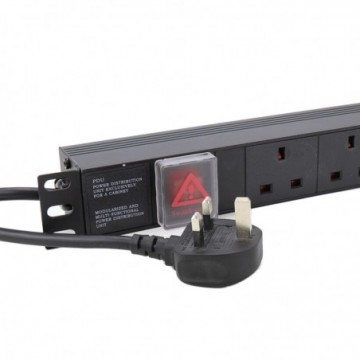 PDU UK Sockets 6 Way with UK Plug Power Distribution Unit Horizontal 1.8m