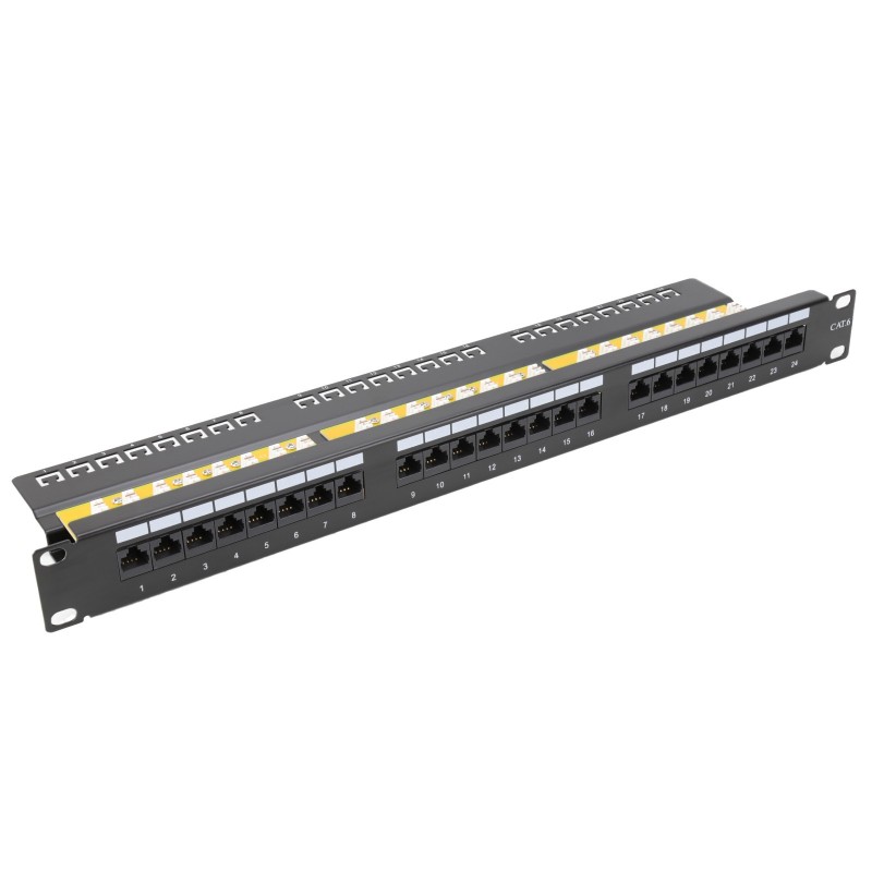 24 Port Vertical Punchdown CAT6 Patch Panel 19inch Network UTP Cable Management