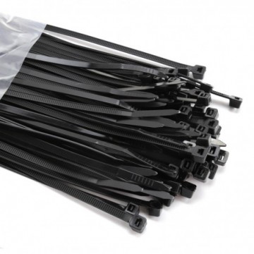 Black Cable Ties 300mm x 4.8mm Nylon 66 UL Approved [100 Pack]