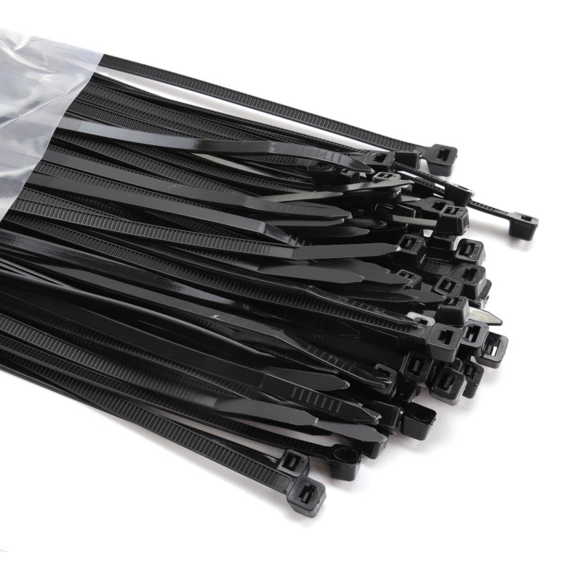 Cable Ties 300mm x 3.6mm Black Cable Plastic Tie Wraps Zip Strong PACK OF  100