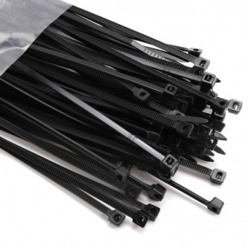 Black Cable Ties 300mm x 3.5mm Nylon 66 UL Approved [100 Pack]
