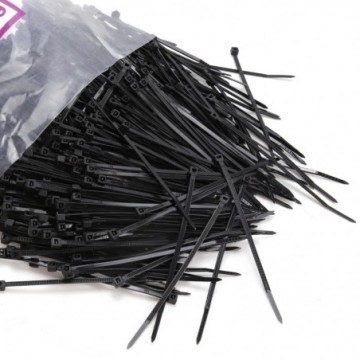 enTie Black Cable Ties 2.5mm x 100mm Nylon 66 UL Approved [1000 Pack]