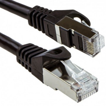 Cat6A SSTP Snagless Shielded RJ45 Network Ethernet 10 Gigabit Cable  0.25m Black