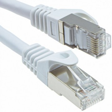 Cat6A SSTP Snagless Shielded RJ45 Network Ethernet 10 Gigabit Cable  0.3m White