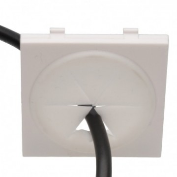 Silicone Cable Tidy Entry/Exit Grommet for Euro Module Faceplates White