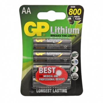 GP Lithium AA Long Lasting Batteries Super High Performance 1.5v Pack of 4