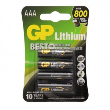 GP Lithium AAA Long Lasting Batteries Super High Performance 1.5v Pack of 4