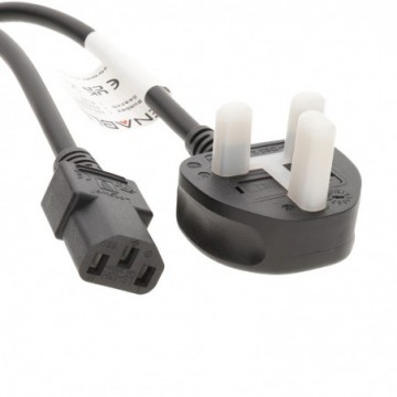 Power Cord UK Plug to C13 IEC Cable Low Smoke Zero Halogen LSZH 1.0mm 10A 2m