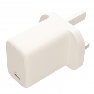 kenable USB 30W Charger USB-C Quick Charge for Mobile Phone UK Mains Plug White