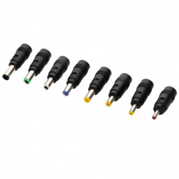 5.5 x 2.1mm DC Power to Multi-Adapters Plugs 8 Pack Straight